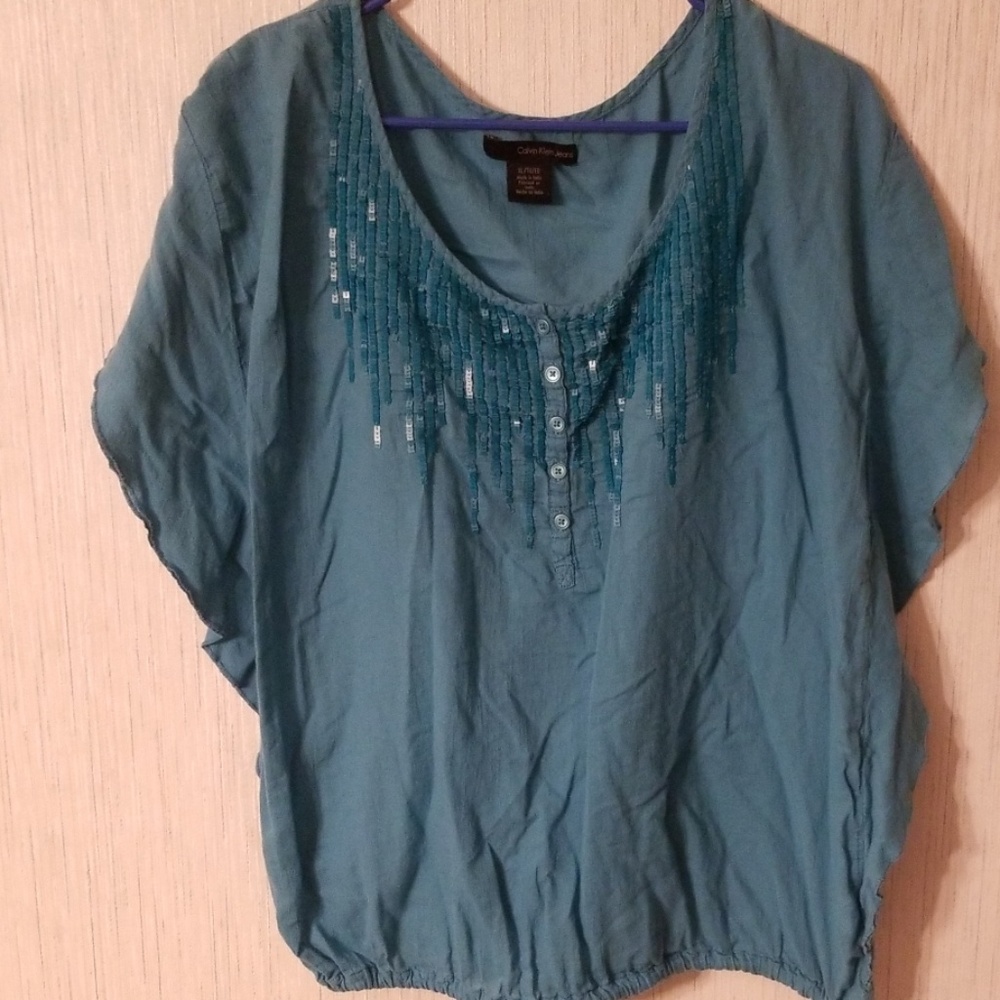 Womens aqua colored shirt Calvin klien